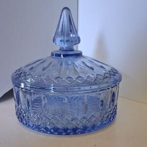 Elegant Blue Glass Candy Dish